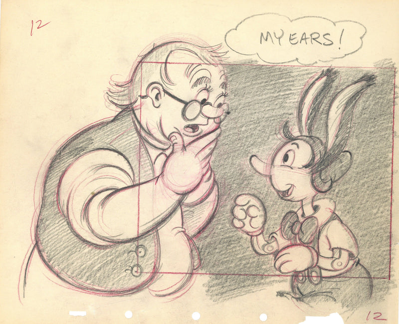 Pinocchio Original Production Concept Drawings: Geppetto, Pinocchio