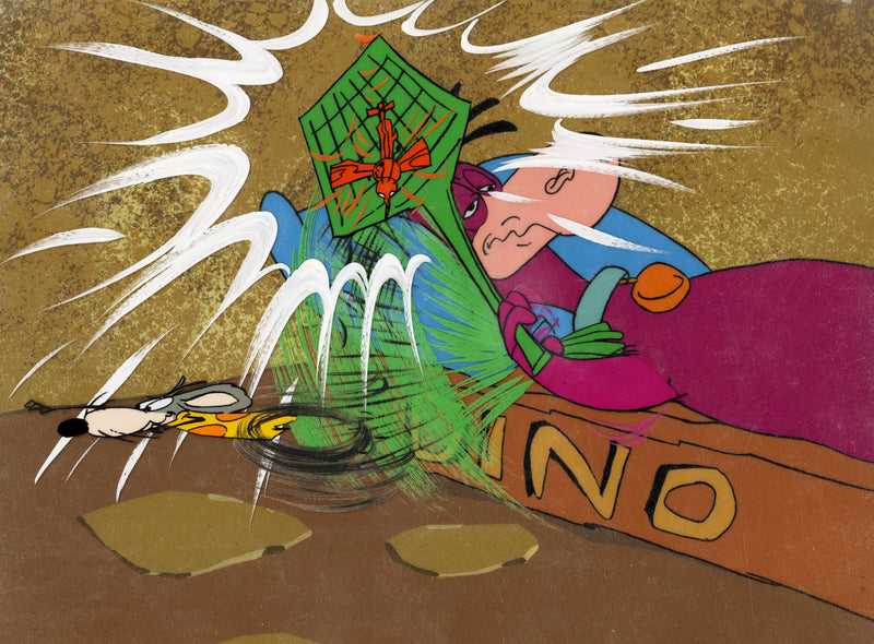 The Flintstones Original Production Cel on Original Production Background: Dino and Cavemouse