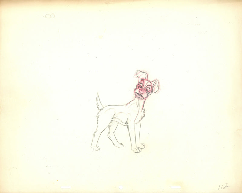 Lady and the Tramp Pair of Vintage Production Drawings: Lady, Tramp