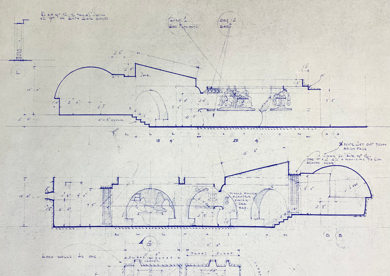 Star Wars: A New Hope - Photostat Architectural Elevation Blueprint: Mos Eisley Cantina