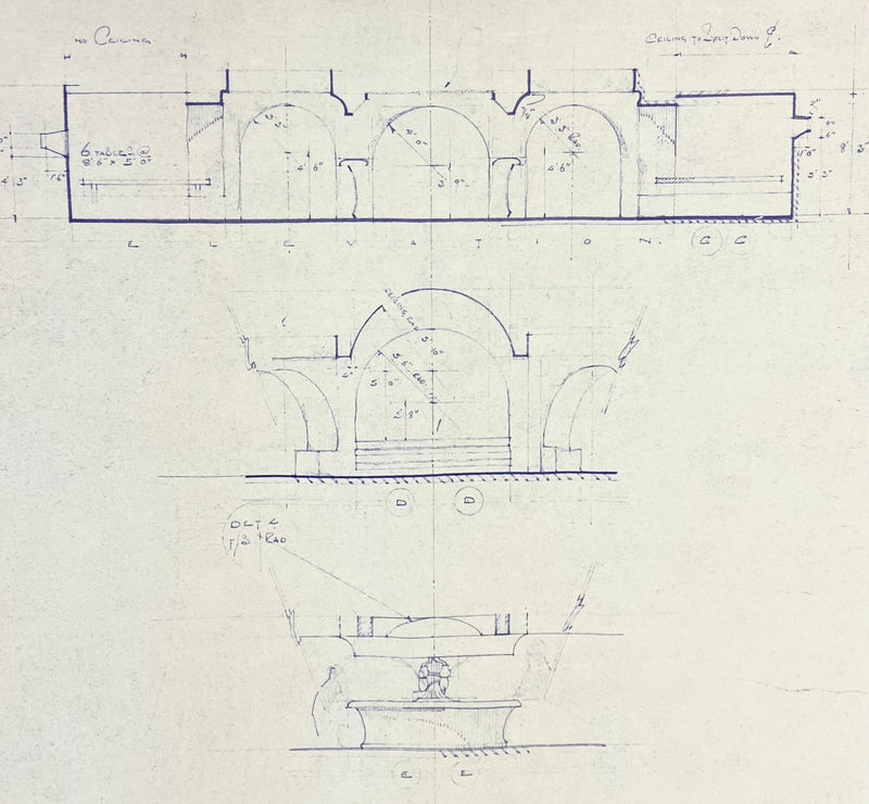 Star Wars: A New Hope - Photostat Architectural Elevation Blueprint: Mos Eisley Cantina