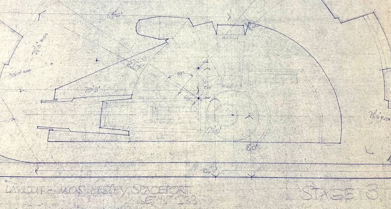 Star Wars: A New Hope - Photostat Architectural Elevation Blueprint: Mos Eisley Spaceport
