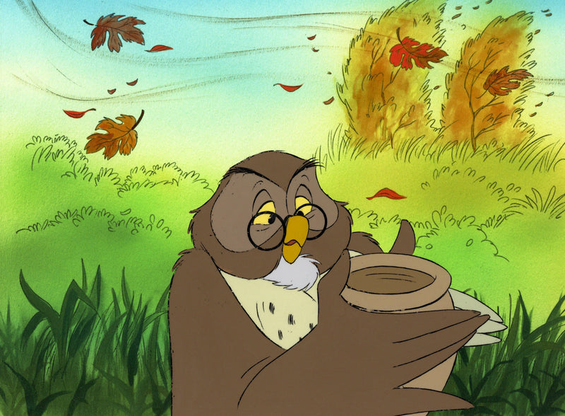 Winnie the Pooh Original Production Cel with Matching Drawing: Owl