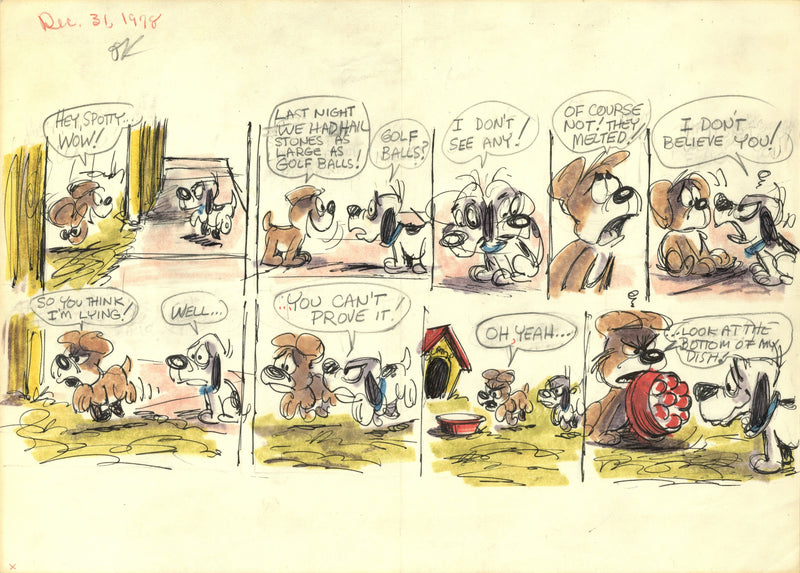 Scamp (1978) Original Sunday Comic Strip Drawing and Proof