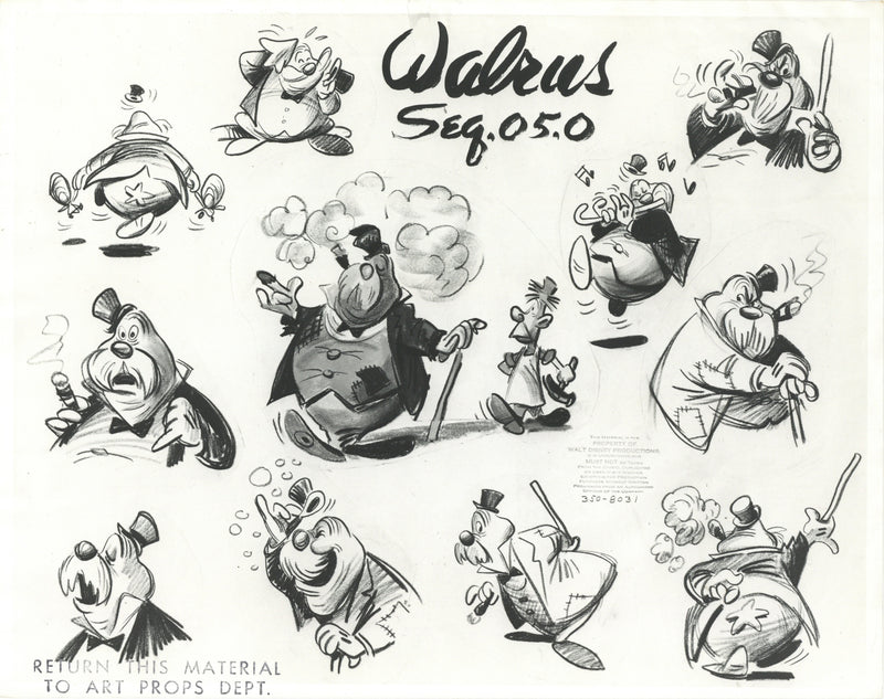 Alice in Wonderland Original Stat Model Sheet: The Walrus