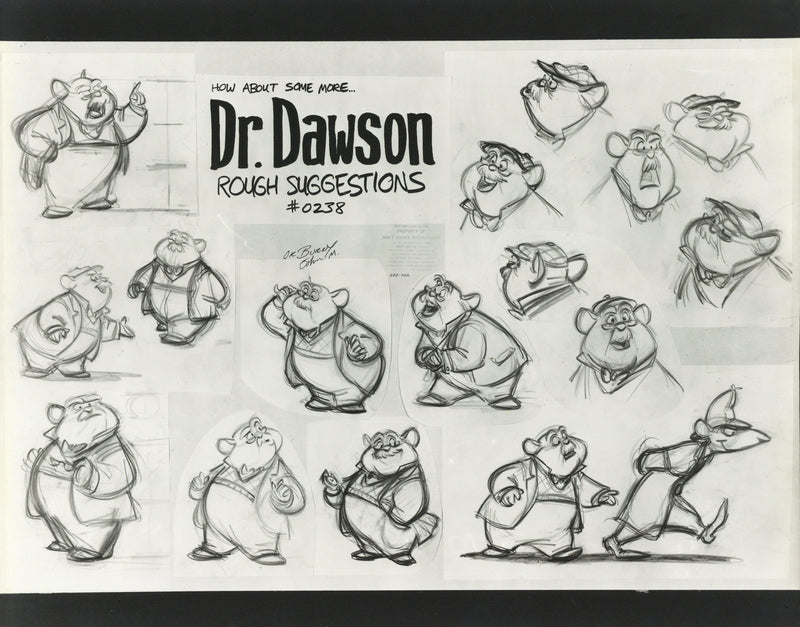 The Great Mouse Detective Original Stat Model Sheet: Dr. Dawson