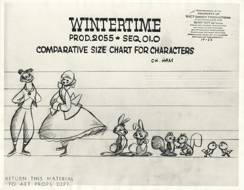 Once Upon A Wintertime Original Stat Model Sheet: Comparative Size Chart