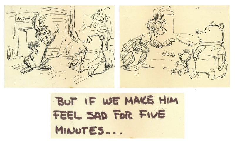 Winnie the Pooh and Tigger Too Original Storyboards and Dialogue Tag: Rabbit, Pooh, Piglet