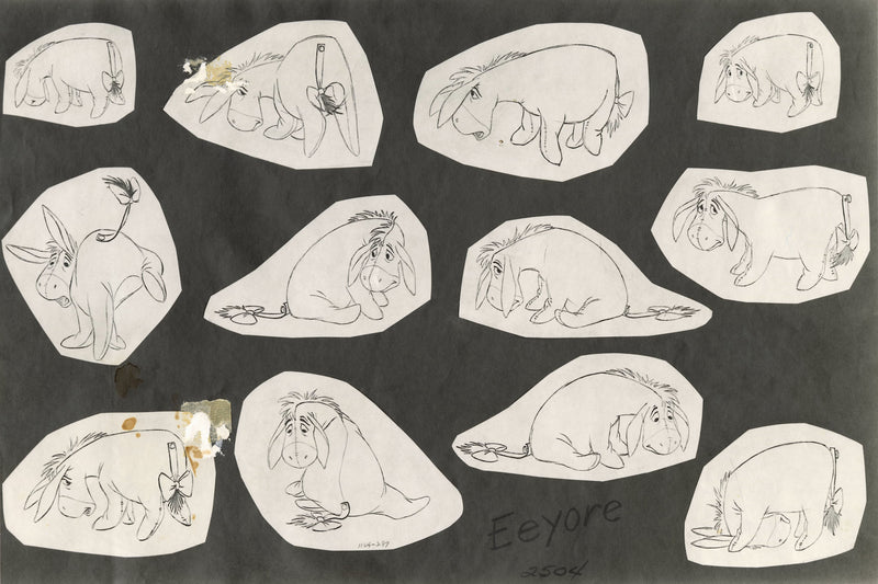 Winnie the Pooh and the Honey Tree Original Stat Model Sheet: Eeyore