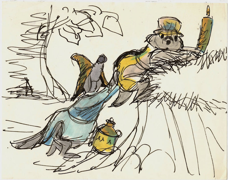 The Rescuers Storyboard Drawing: Ellie Mae, Luke