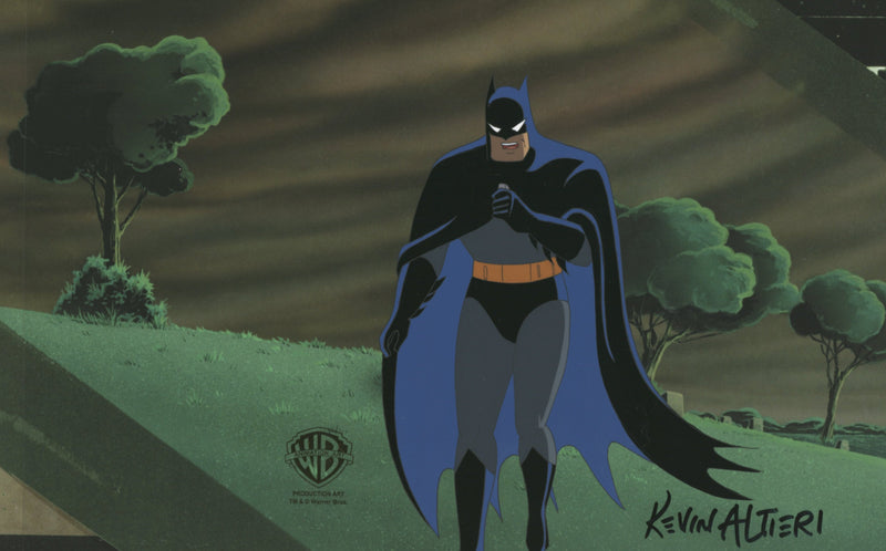 Batman: Mask of the Phantasm Original Production Cel with Matching Drawing Signed by Kevin Altieri: Batman