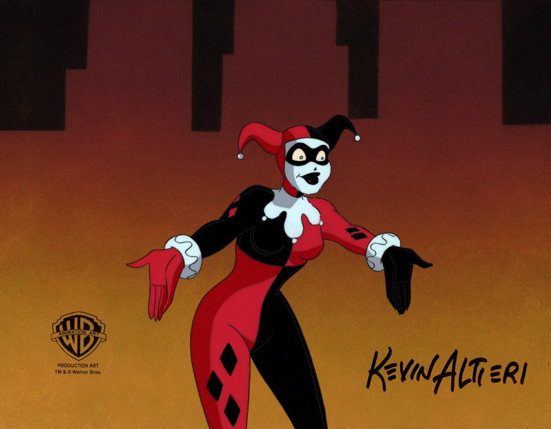 Batman The Animated Series Original Production Cel Signed by Kevin Altieri: Harley Quinn
