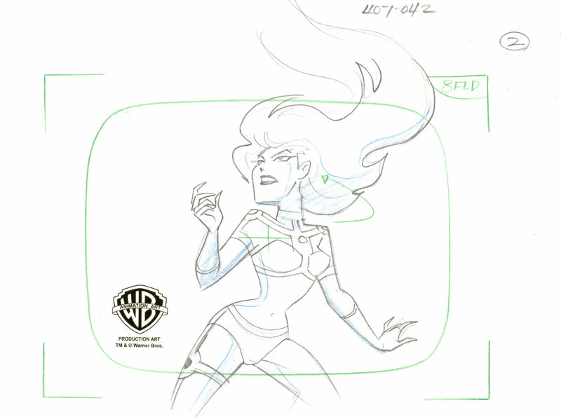 Superman The Animated Series Original Production Drawing: Volcana