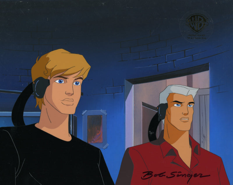 The Real Adventures of Jonny Quest Original Production Cel with Original Background Signed by Bob Singer: Jonny, Race