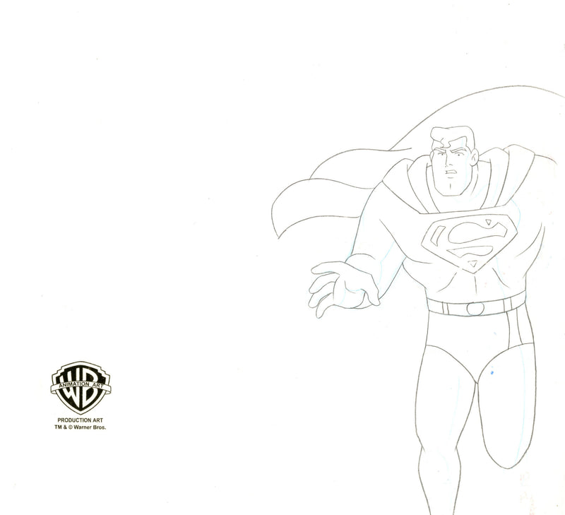 Superman The Animated Series Original Production Cel with Matching Drawing: Leslie, Superman