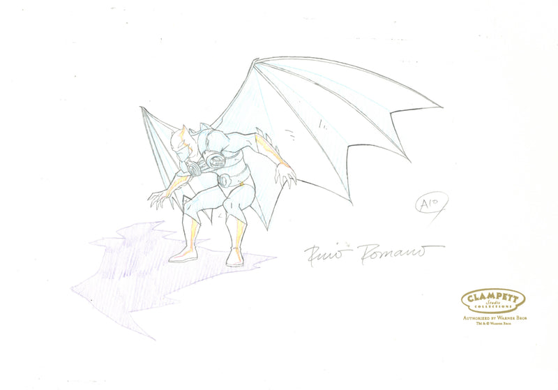 The Batman Original Production Drawing Signed By Rino Romano: Batman