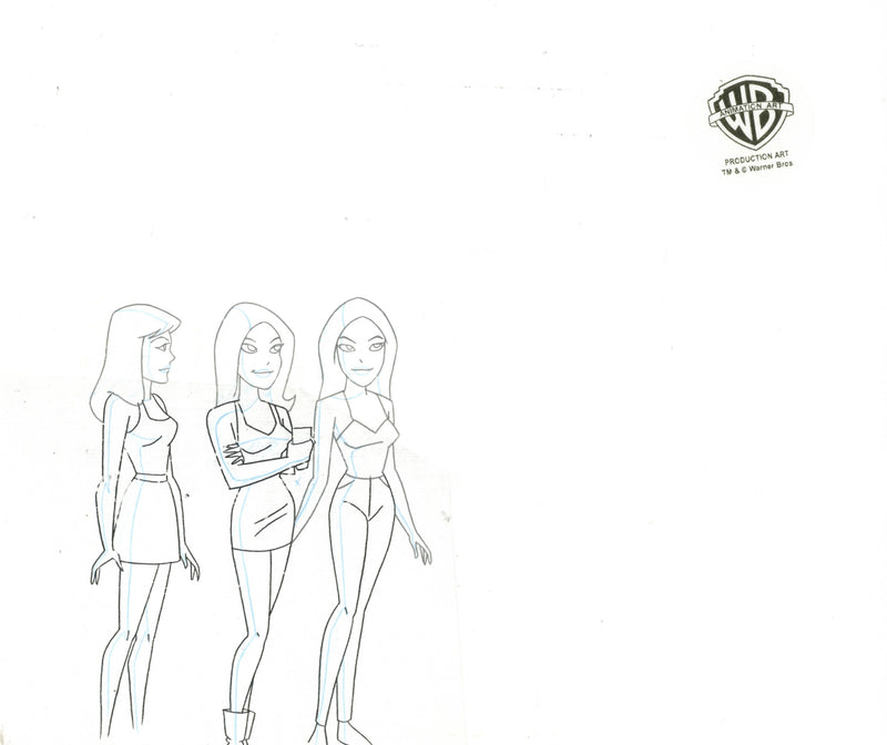 Superman The Animated Series Original Production Cel with Matching Drawings: Clark, Lana