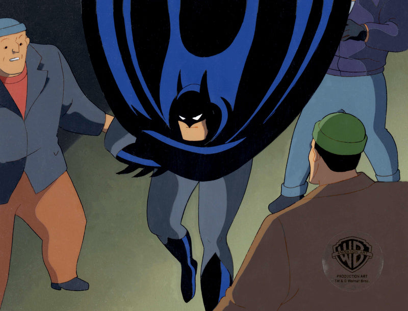Batman The Animated Series Original Production Cel on Original Background: Batman