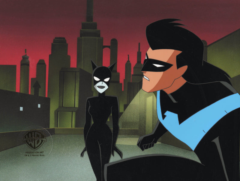 The New Batman Adventures Original Production Cel: Nightwing and Catwoman
