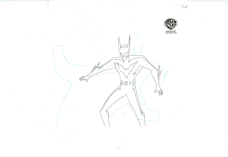 Batman Beyond Original Production Cel with Matching Drawing: Batman
