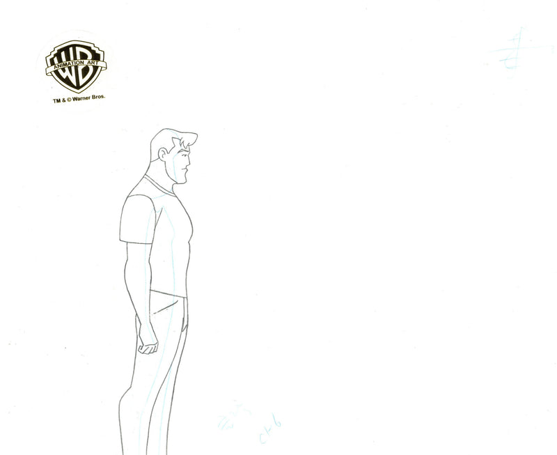 Superman The Animated Series Original Production Cel with Matching Drawings: Clark, Lana