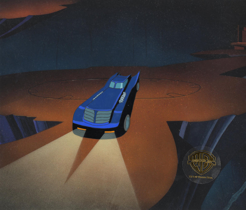 Batman The Animated Series Original Production Cel with Matching Drawing: Batmobile