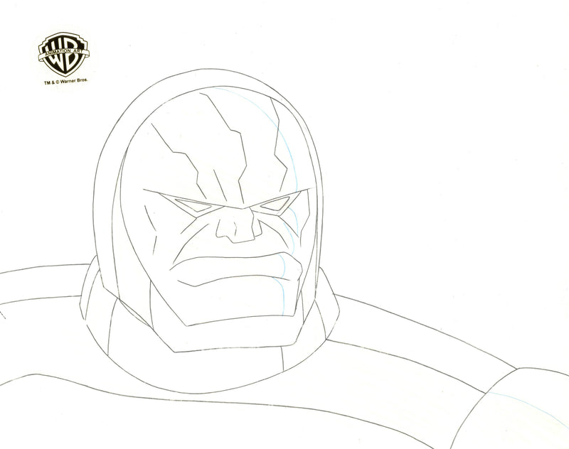 Superman The Animated Series Original Production Cel on Original Background with Matching Drawing: Darkseid, Kalibak