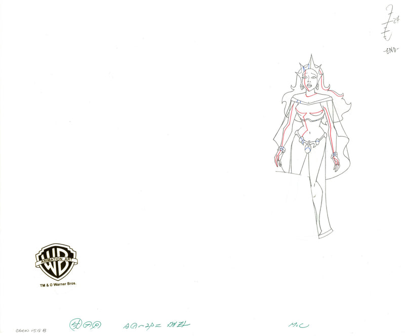 Justice League Original Production Drawing Double Aperture: Ocean Master, Mera