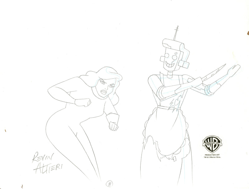 Batman: Mask of the Phantasm Original Production Cel with Matching Drawing Double Signed by Kevin Altieri: Andrea Beaumont