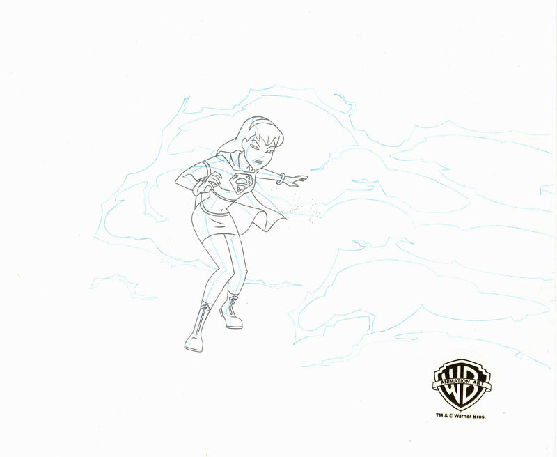 The New Batman Adventures Original Production Cel with Matching Drawing: Supergirl