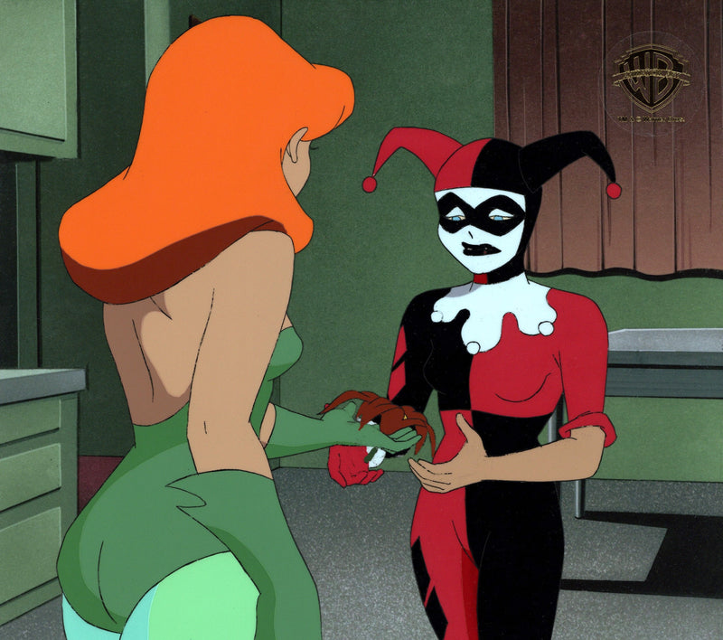 Batman The Animated Series Original Production Cel with Matching Drawing: Harley Quinn, Poison Ivy