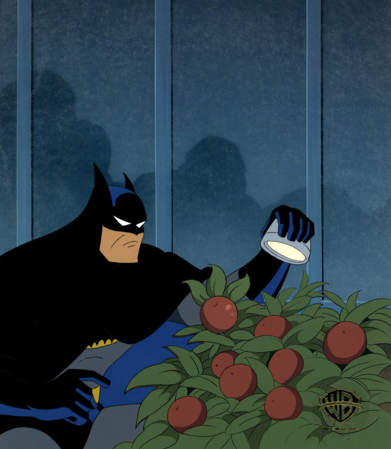 Batman The Animated Series Original Production Cel on Original Background: Batman