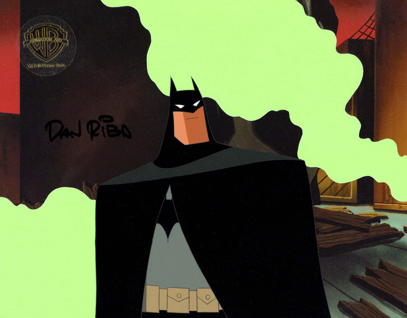 The New Batman Adventures Original Production Cel Signed by Dan Riba: Batman
