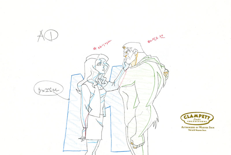 Justice League Unlimited Original Production Drawing: Black Canary, Wildcat