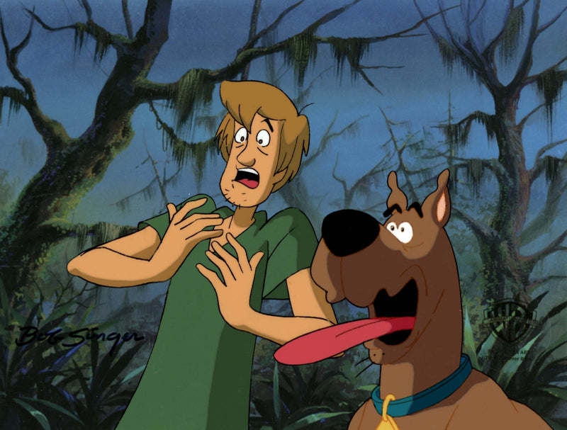 Scooby-Doo on Zombie Island Original Production Cel with Matching Drawing Signed by Bob Singer: Shaggy, Scooby