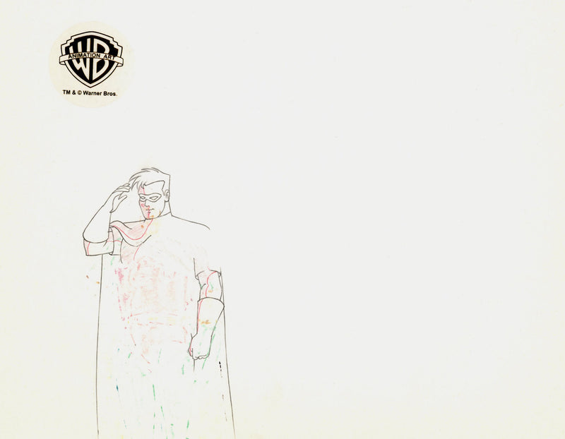 Batman The Animated Series Original Production Cel with Matching Drawing: Batman, Robin