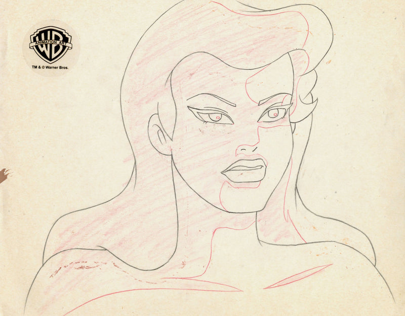 Batman The Animated Series Original Production Cel with Matching Drawing: Poison Ivy