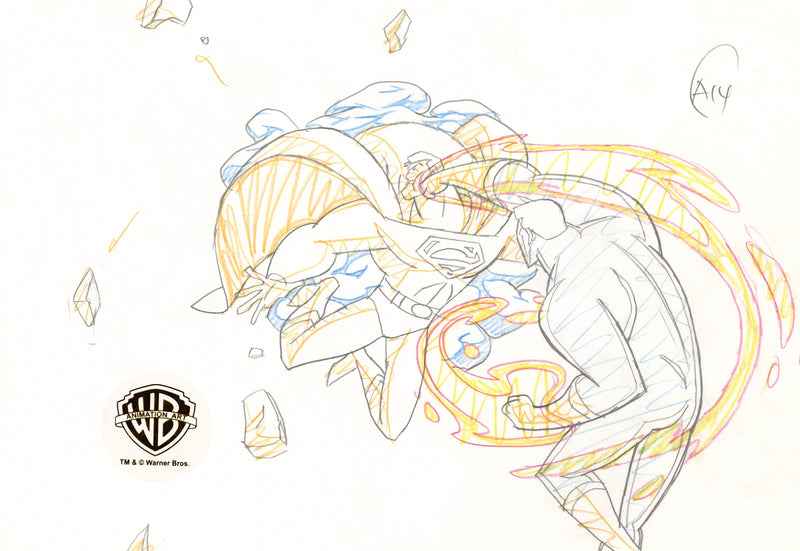 Justice League Unlimited Original Production Drawing: Superman, Captain Atom