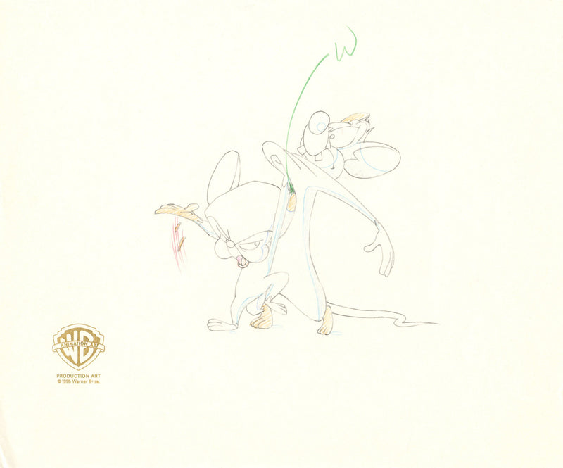 Pinky And The Brain Original Production Drawing: Pinky, Brain