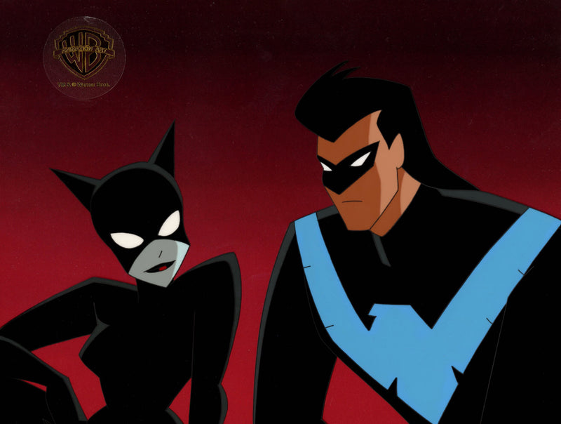 The New Batman Adventures Original Production Cel with Matching Drawing: Catwoman, Nightwing