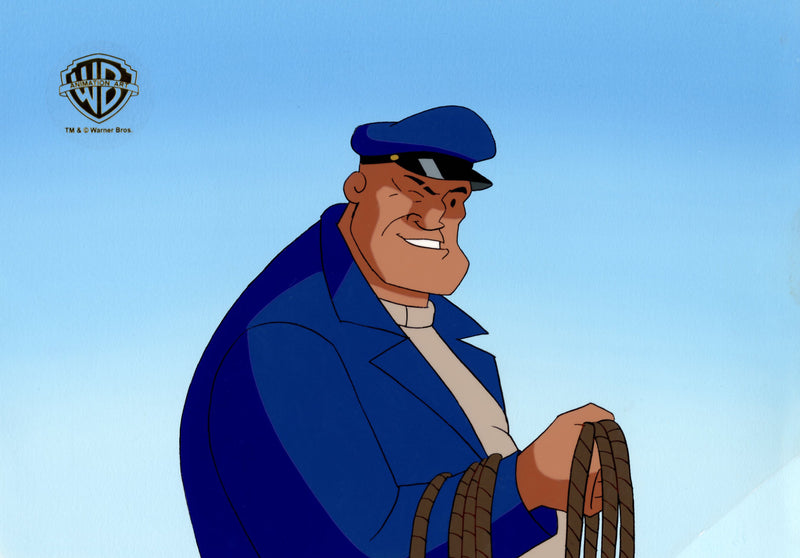 Superman The Animated Series Original Production Cel on Original Background: Bibbo Bibbowski