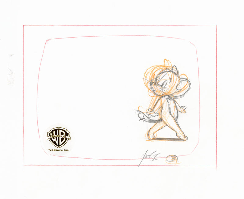 Tom and Jerry Original Production Layout Drawing: Jerry