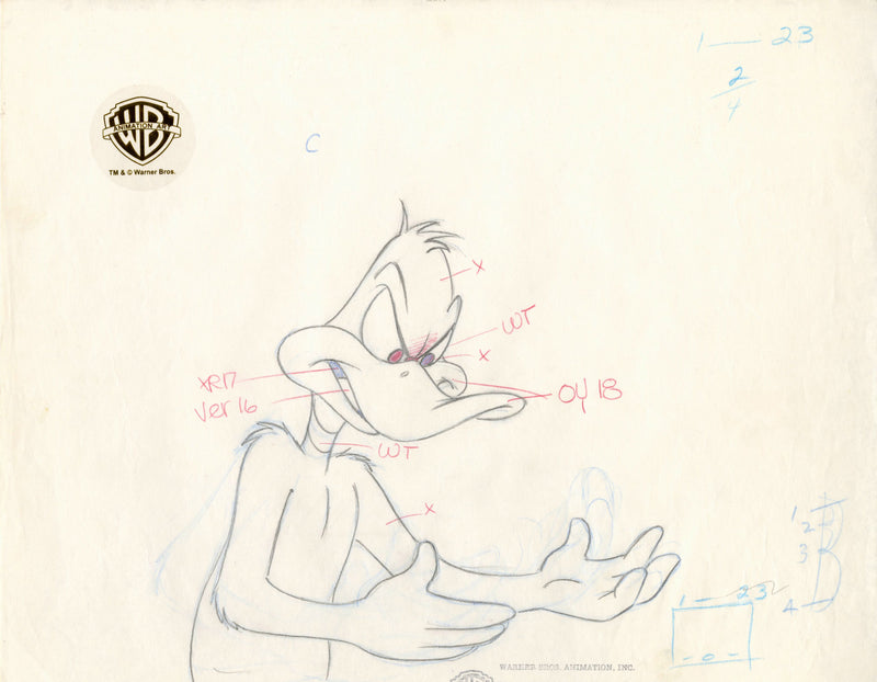 Looney Tunes Original Production Drawing: Daffy Duck