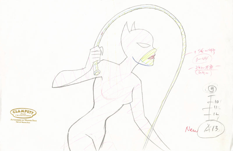 Chase Me (The New Batman Adventures) Original Production Drawing: Catwoman