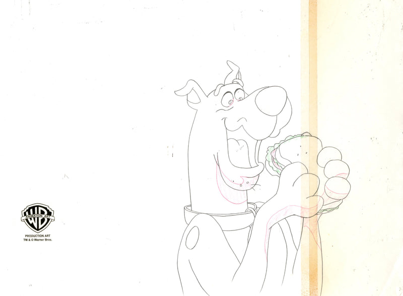 Scooby-Doo on Zombie Island Original Production Cel Signed by Bob Singer with Matching Drawing: Scooby-Doo