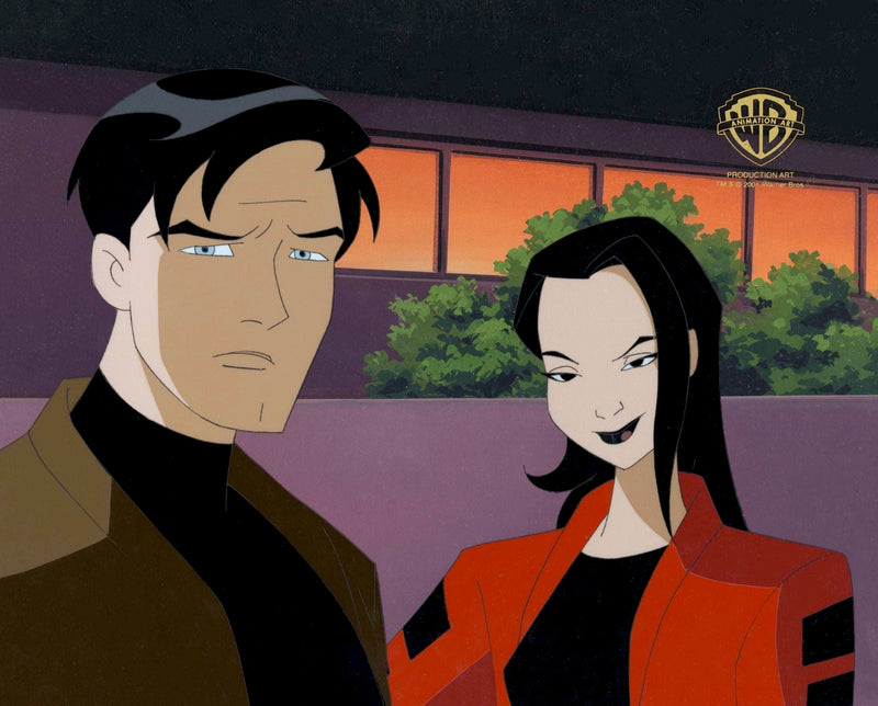 Batman Beyond Original Production Cel on Original Background: Terry McGinnis and Dana Tan
