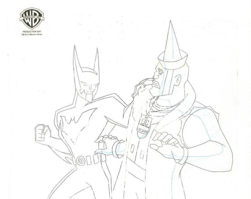 Batman Beyond Original Production Cel with Matching Drawing: Batman and Trey - Choice Fine Art