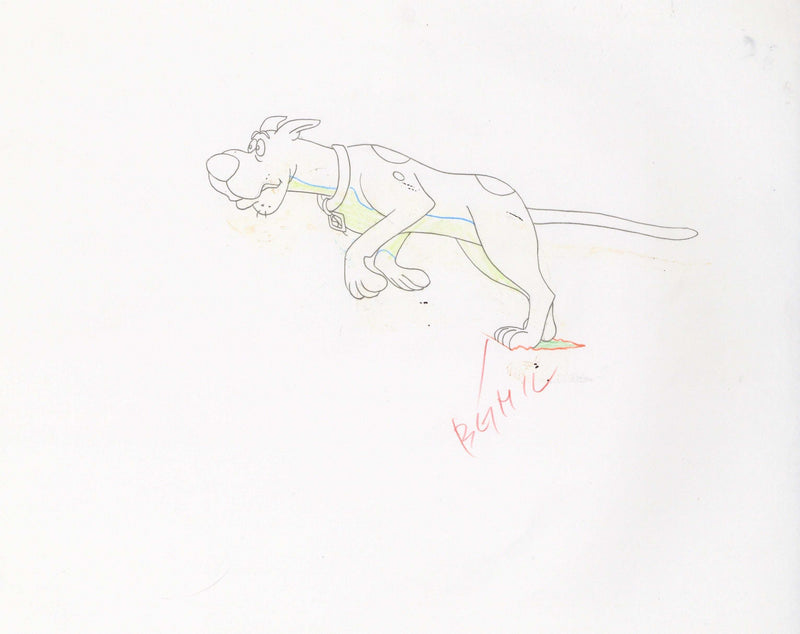 Scooby-Doo on Zombie Island Original Production Cel on Original Production Background with Matching Drawing: Scooby - Choice Fine Art