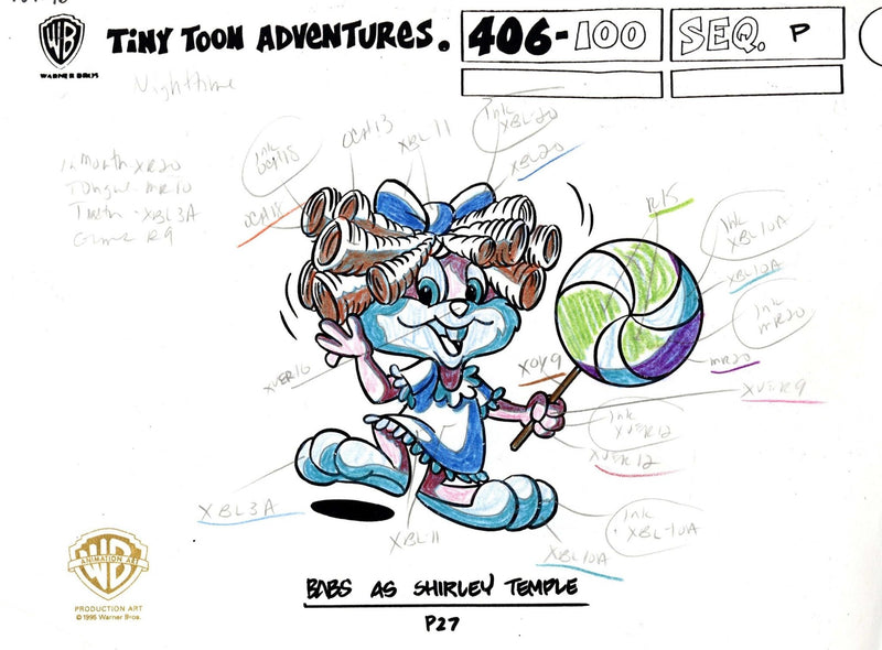 Tiny Toons Original Production Color Model Sheet Set: Babs Bunny - Choice Fine Art